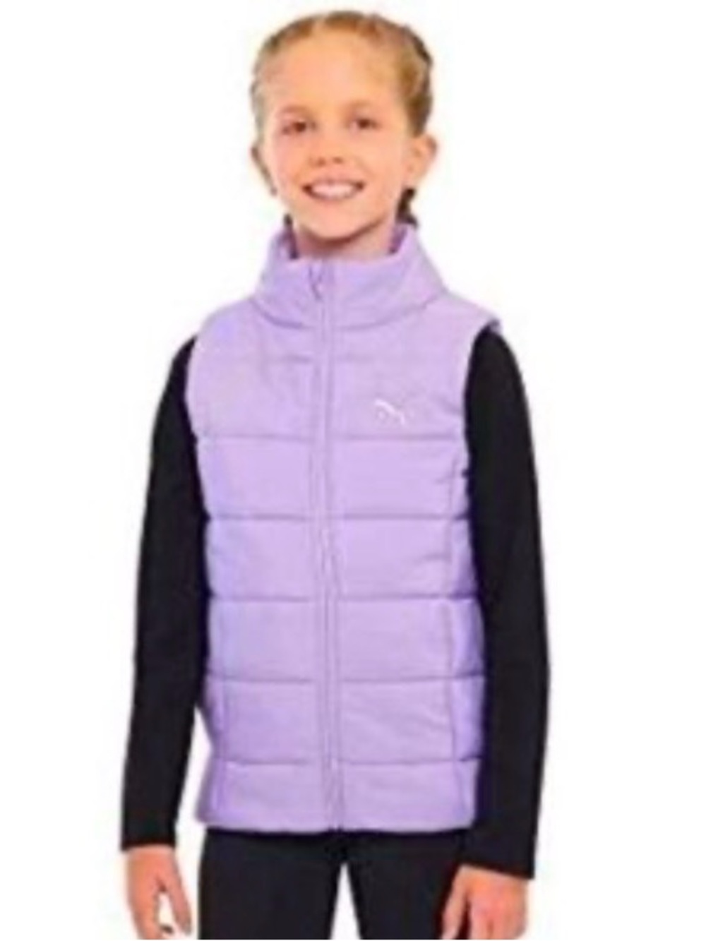 Puma Kids Lavender Quilted Puffer Vest